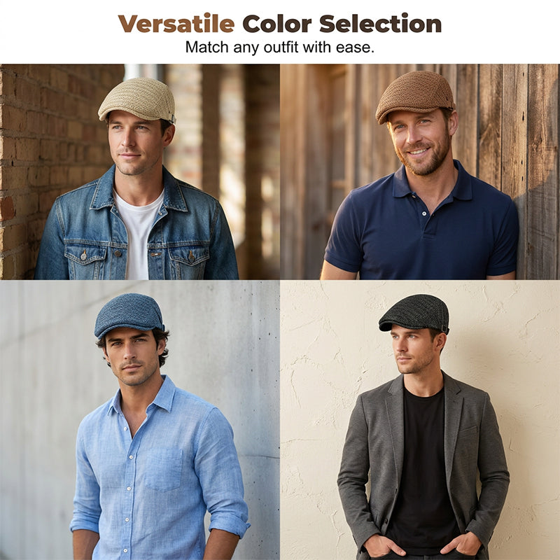 Cap Breathable Herringbone Adjustable Fit UV Protection