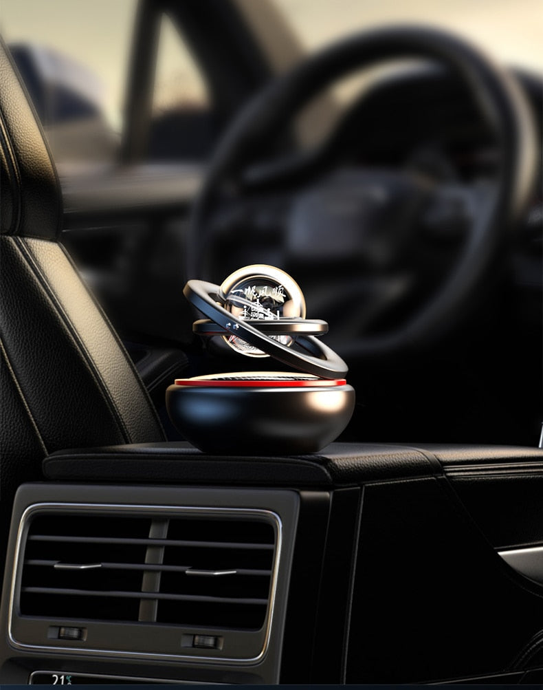 Car Air Freshener Solar-Powered 360 Degree Rotating Scent Stone