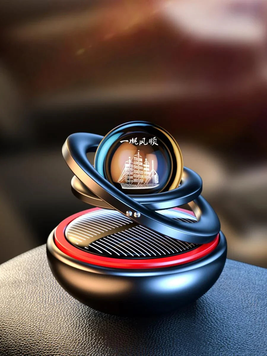 Car Air Freshener Solar-Powered 360 Degree Rotating Scent Stone