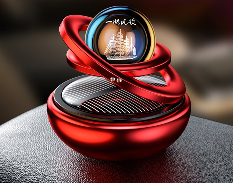 Car Air Freshener Solar-Powered 360 Degree Rotating Scent Stone