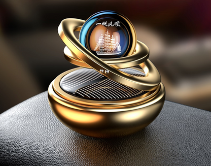 Car Air Freshener Solar-Powered 360 Degree Rotating Scent Stone