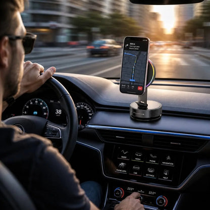 Car Charger Mount MagSafe Compatible 15W Suction Base