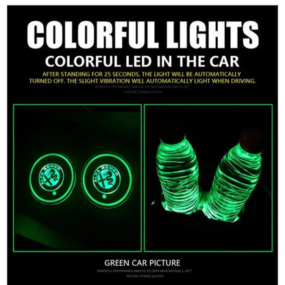 Car Coaster Set LED Lighting Motion-Activated USB-Rechargeable