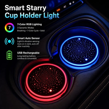 Car Coaster Set LED Lighting Motion-Activated USB-Rechargeable
