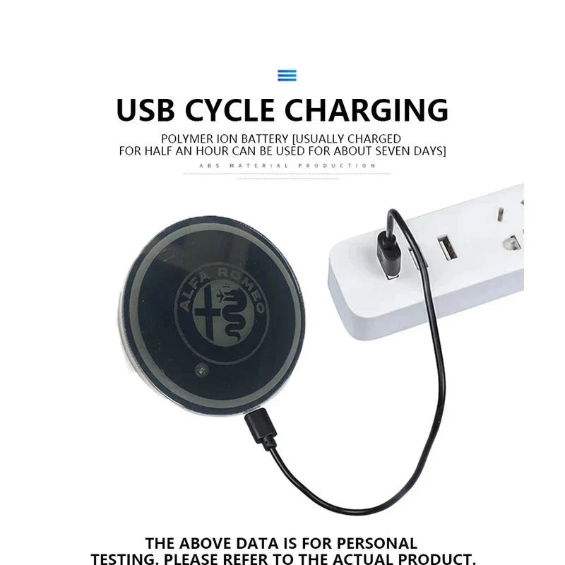 Car Coaster Set LED Lighting Motion-Activated USB-Rechargeable