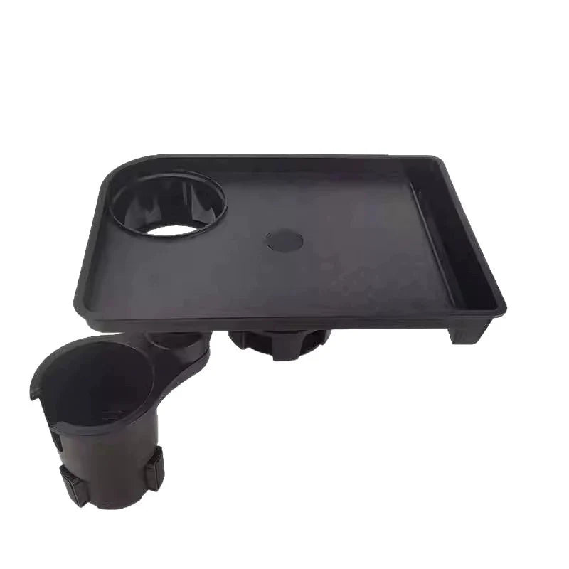 Car Cup Holder Tray 360° Adjustable With Extra Cup Holder