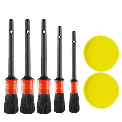 Car Detailing Brush Set Natural Bristles 7 Piece