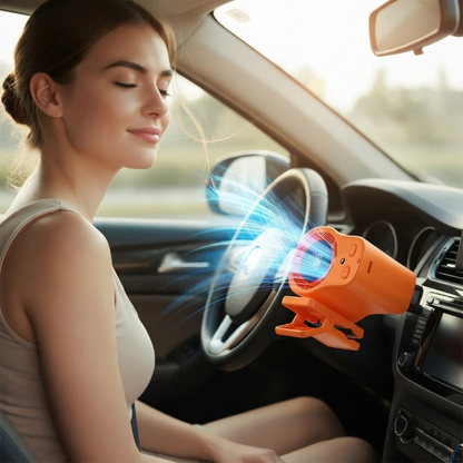 Car Fan Clamp Mount USB Rechargeable 3-Speed