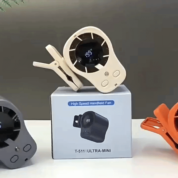 Car Fan Clamp Mount USB Rechargeable 3-Speed