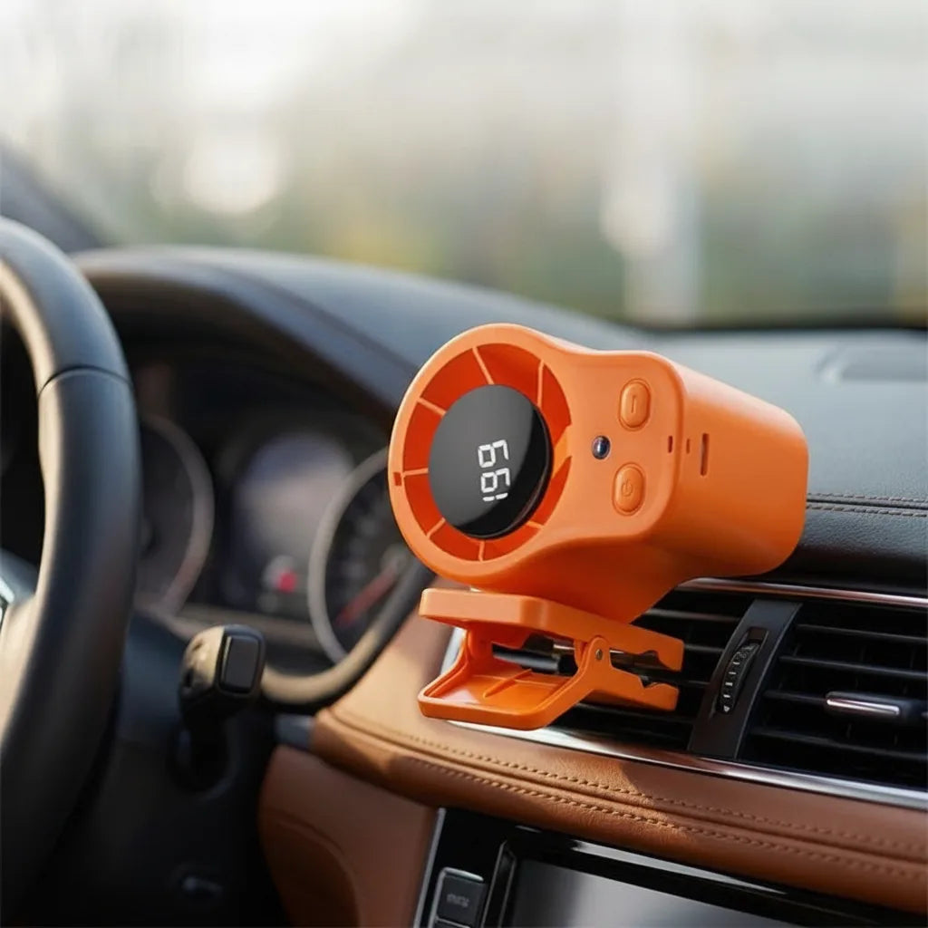 Car Fan Clamp Mount USB Rechargeable 3-Speed