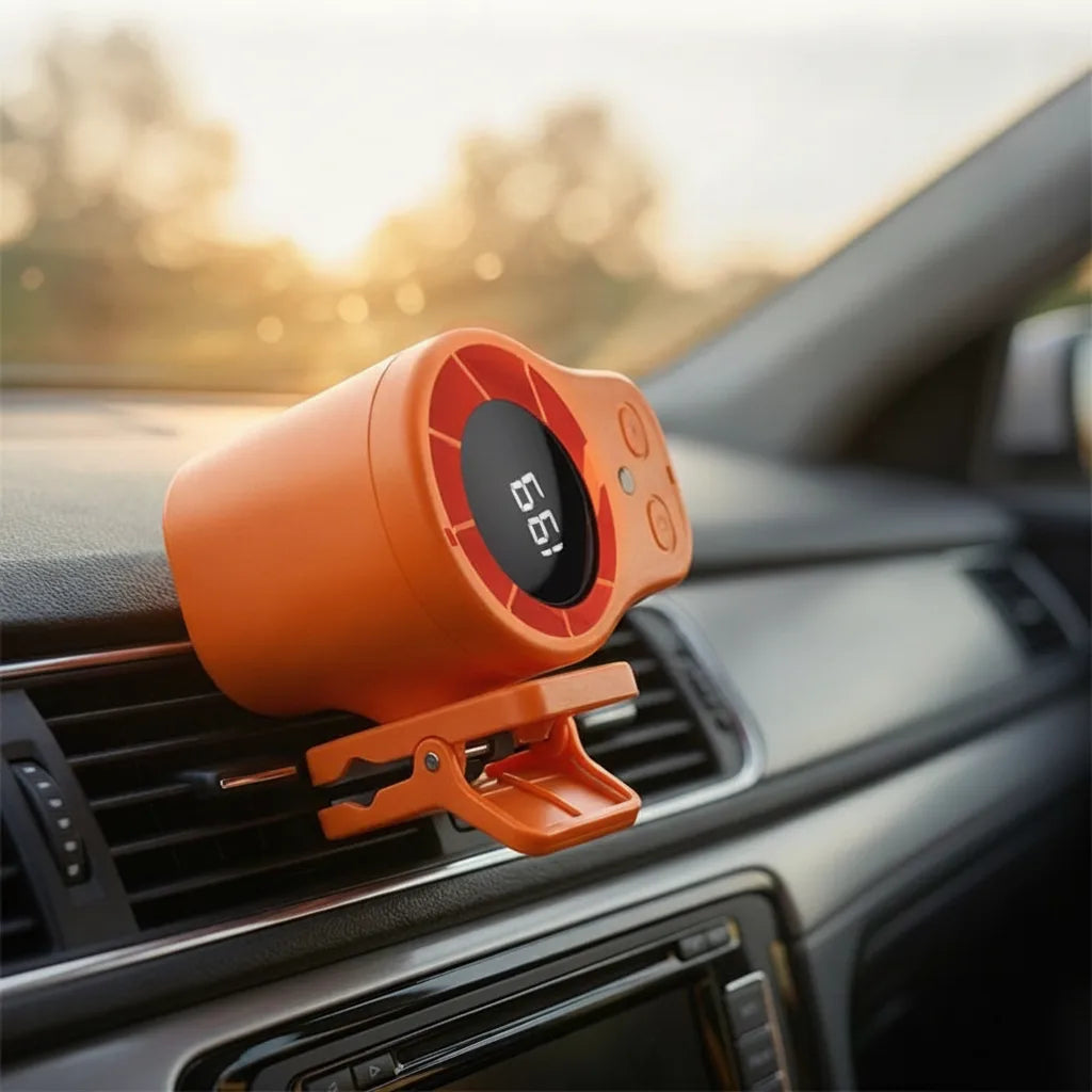 Car Fan Clamp Mount USB Rechargeable 3-Speed