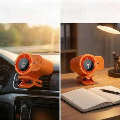 Car Fan Clamp Mount USB Rechargeable 3-Speed