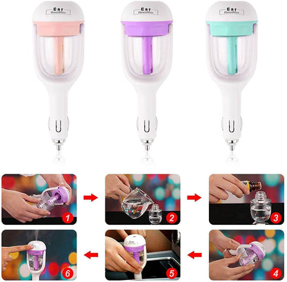 Car Humidifier Ultrasonic Aromatherapy Cigarette Lighter Plug