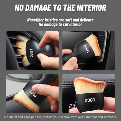 Car Interior Cleaning Brush Soft Bristles Non-Slip Handle