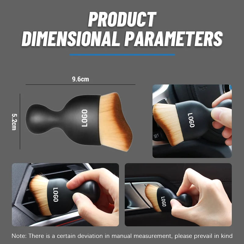 Car Interior Cleaning Brush Soft Bristles Non-Slip Handle