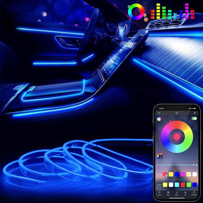 Car Interior LED Strip App-Controlled RGB Self-Adhesive