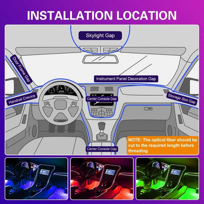 Car Interior LED Strip App-Controlled RGB Self-Adhesive