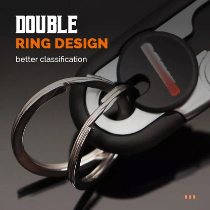 Car Keychain Double-Ring Zinc Alloy & Stainless Steel
