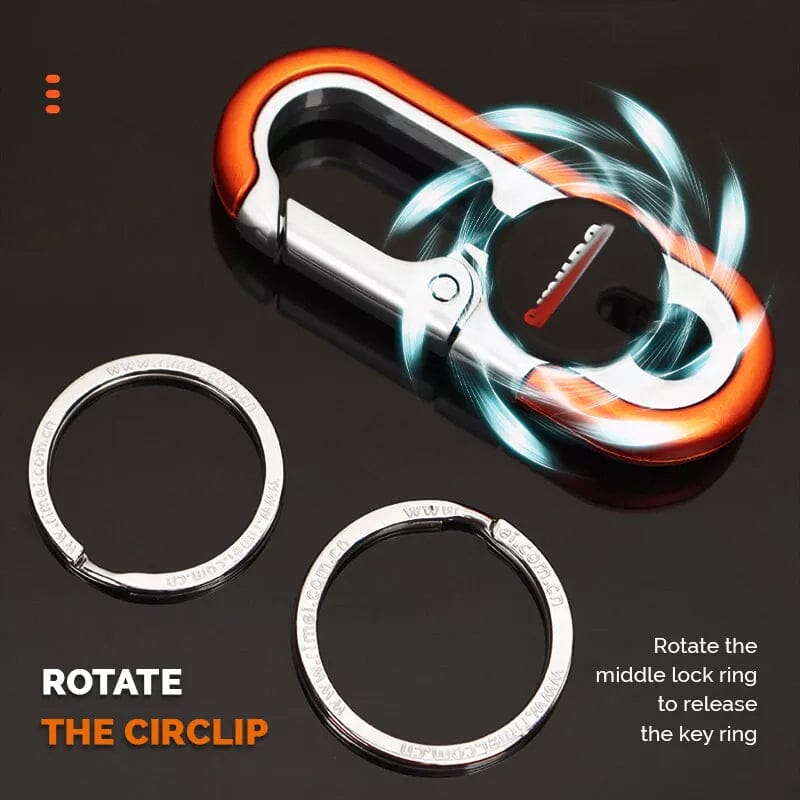 Car Keychain Double-Ring Zinc Alloy & Stainless Steel