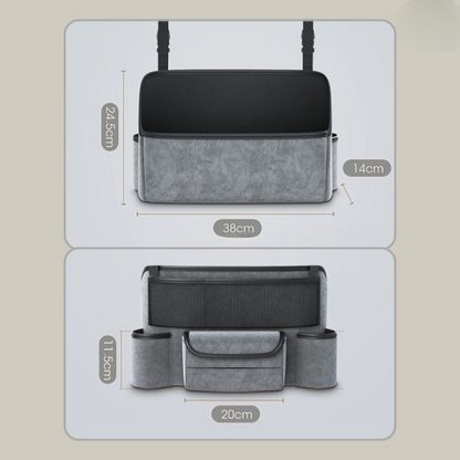 Car Organizer Multi-Compartment Cup & Phone Pockets