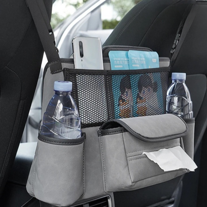 Car Organizer Multi-Compartment Cup & Phone Pockets