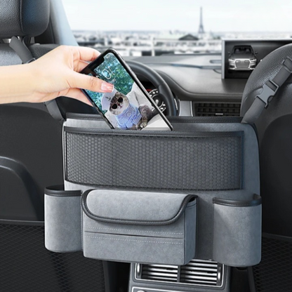 Car Organizer Multi-Compartment Cup & Phone Pockets