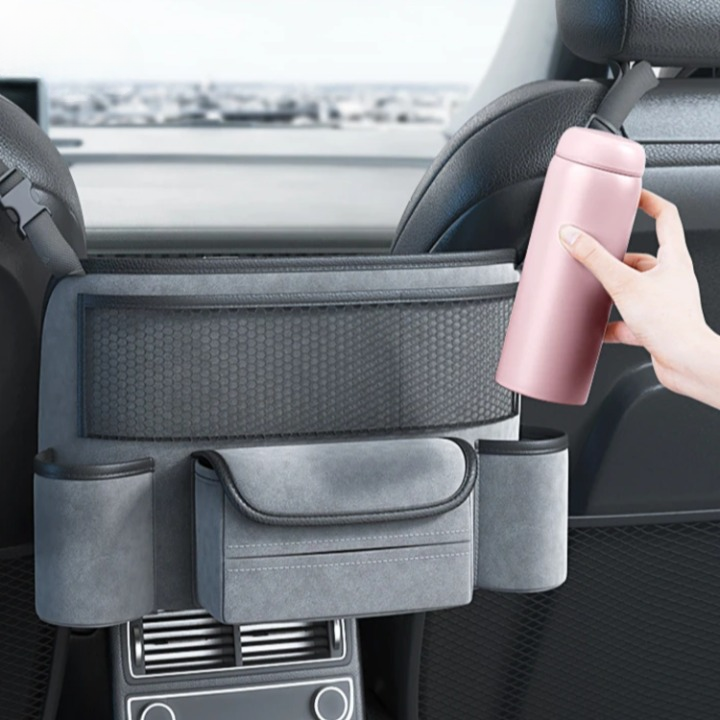 Car Organizer Multi-Compartment Cup & Phone Pockets