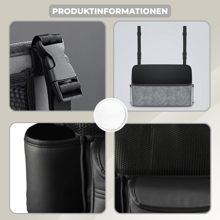 Car Organizer Multi-Compartment Cup & Phone Pockets