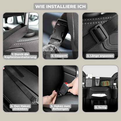 Car Organizer Multi-Compartment Cup & Phone Pockets