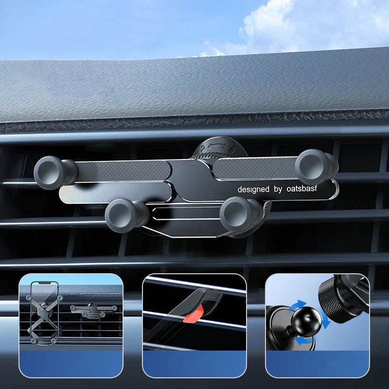 Car Phone Holder 360-Degree Air Vent & Suction Mount