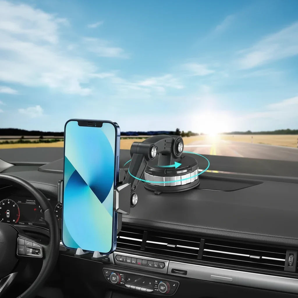 Car Phone Holder 360° Rotation Suction Mount Universal Fit