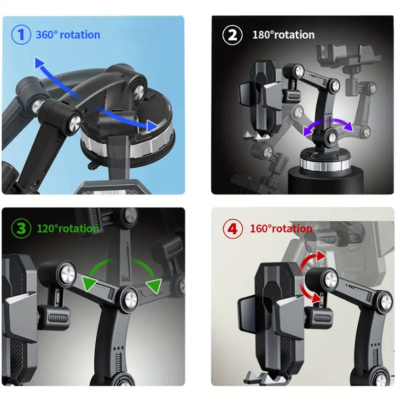 Car Phone Mount 360 Degree Rotating Suction Base