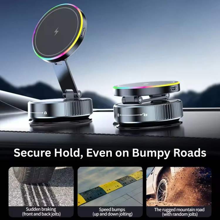 Car Phone Mount Magnetic 15W Wireless 360° Rotation