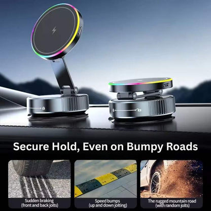 Car Phone Mount Magnetic 15W Wireless 360° Rotation