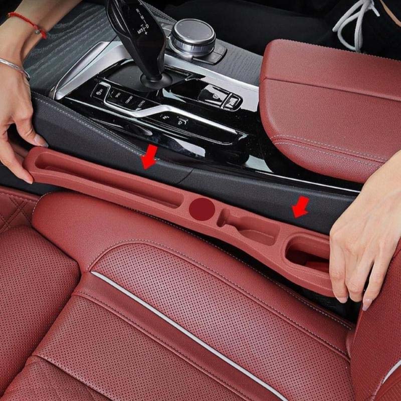 Car Seat Gap Filler PU Leather Storage Pockets
