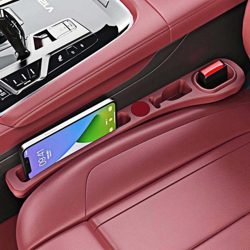 Car Seat Gap Filler PU Leather Storage Pockets
