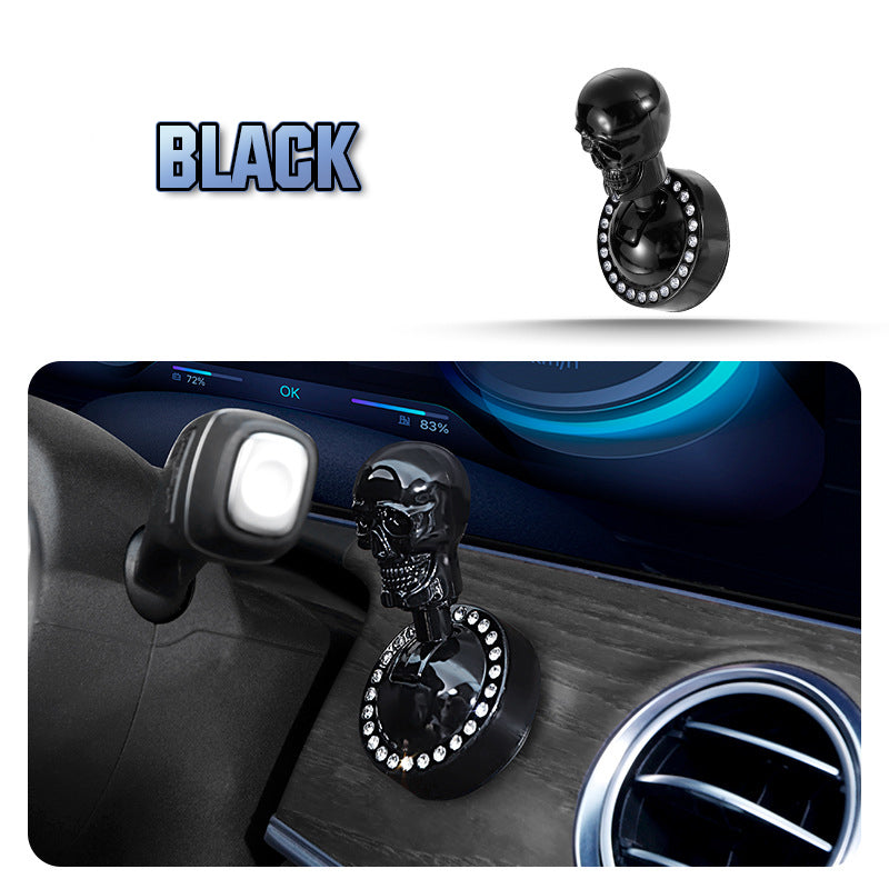 Car Start Button Cover 3D Skull Rhinestone Adhesive Mount