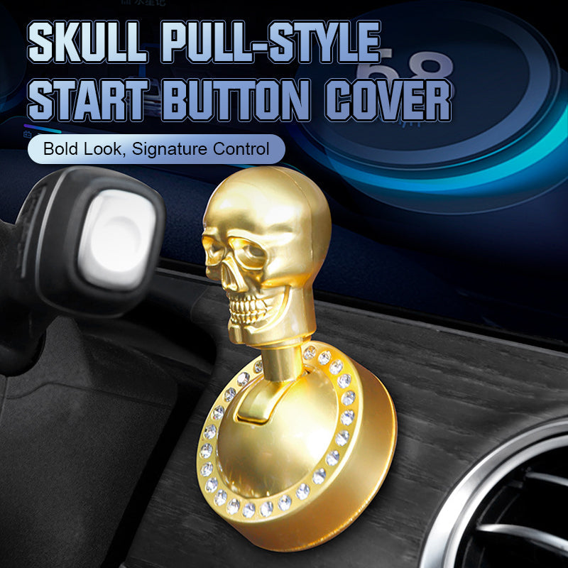 Car Start Button Cover 3D Skull Rhinestone Adhesive Mount