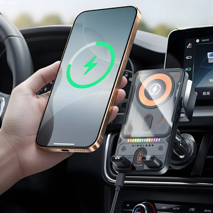 Car Vent Phone Holder 15W Wireless Rotatable Auto Clamping Arms
