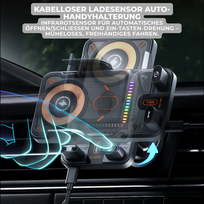 Car Vent Phone Holder 15W Wireless Rotatable Auto Clamping Arms