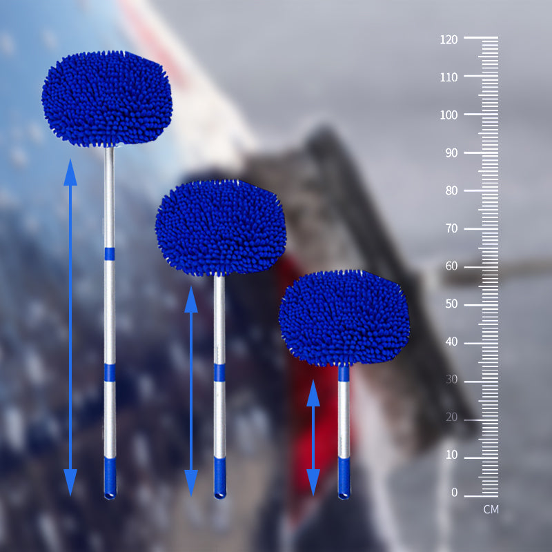 Car Wash Brush Telescopic Handle Rotating Microfiber Head