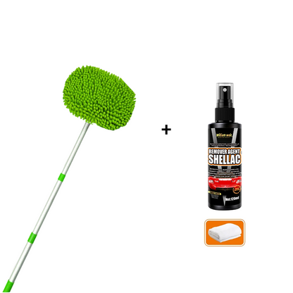 Car Wash Brush Telescopic Handle Rotating Microfiber Head