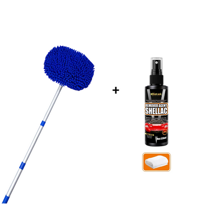 Car Wash Brush Telescopic Handle Rotating Microfiber Head
