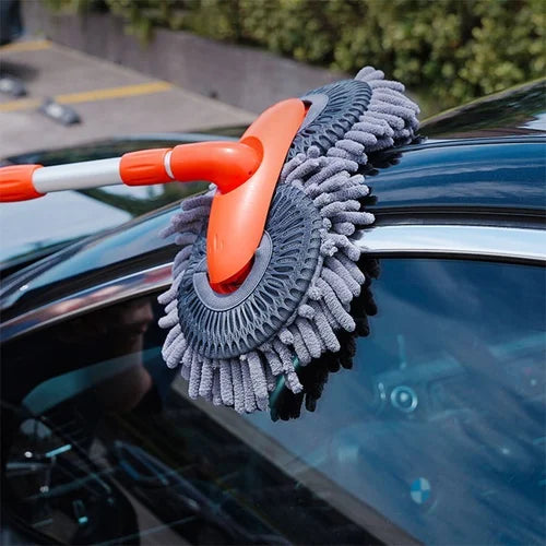 Car Wash Mop Telescopic Aluminum Double Head Scratch-Free Microfiber