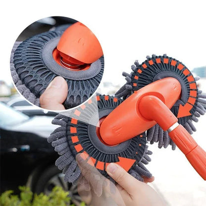 Car Wash Mop Telescopic Aluminum Double Head Scratch-Free Microfiber
