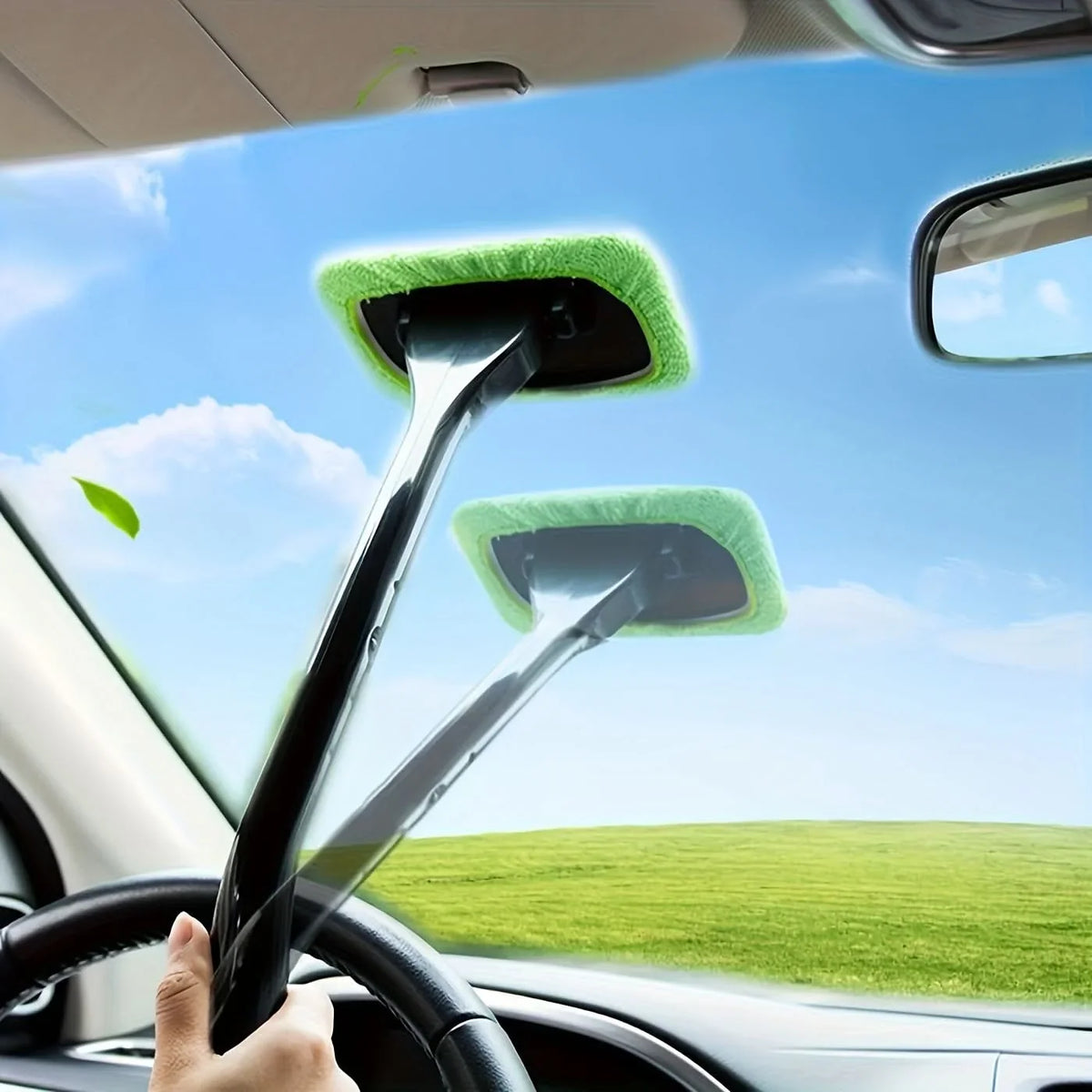 Car Windshield Brush Microfiber Head & Ergonomic Grip