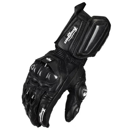 Carbon Motorcycle Gloves for Men | Windproof & Waterproof | Genuine Leather | Touchscreen Compatible | Ideal for Summer & Winter