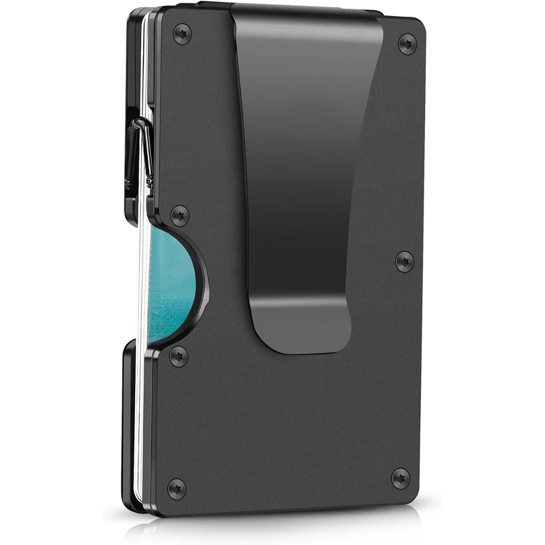 Card Holder Wallet Aluminum Frame RFID Protection Money Clip