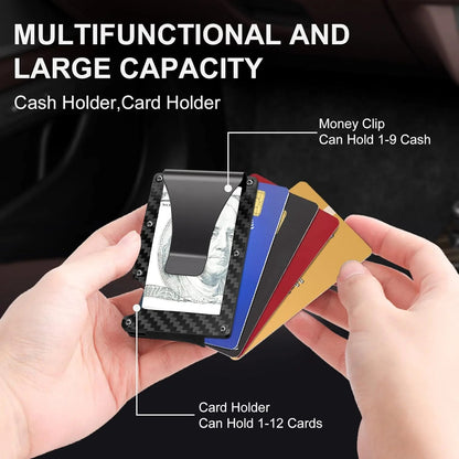 Card Holder Wallet Aluminum Frame RFID Protection Money Clip