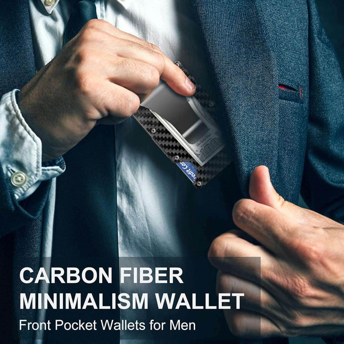 Card Holder Wallet Aluminum Frame RFID Protection Money Clip